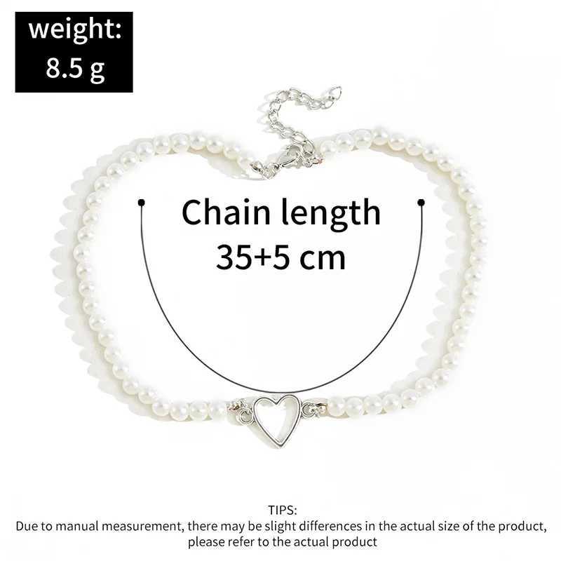 Wedding Bracelets Trendy Love Heart Pearl Necklace Female Personality Travel Party Fashion Clavicle Collier Accessories Colar Perlas Collar Gift