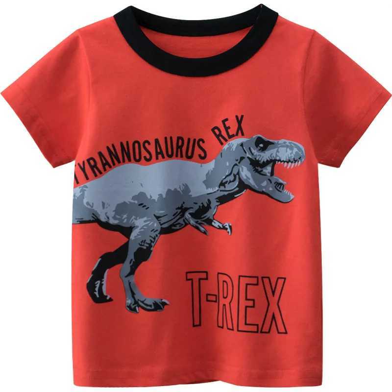 T-shirts 1 2 3 4 5 6 7 8 9 year old baby boy T-shirt clothing 100% pure cotton short sleeved dinosaur monster cartoon childrens T-shirt clothingL2405