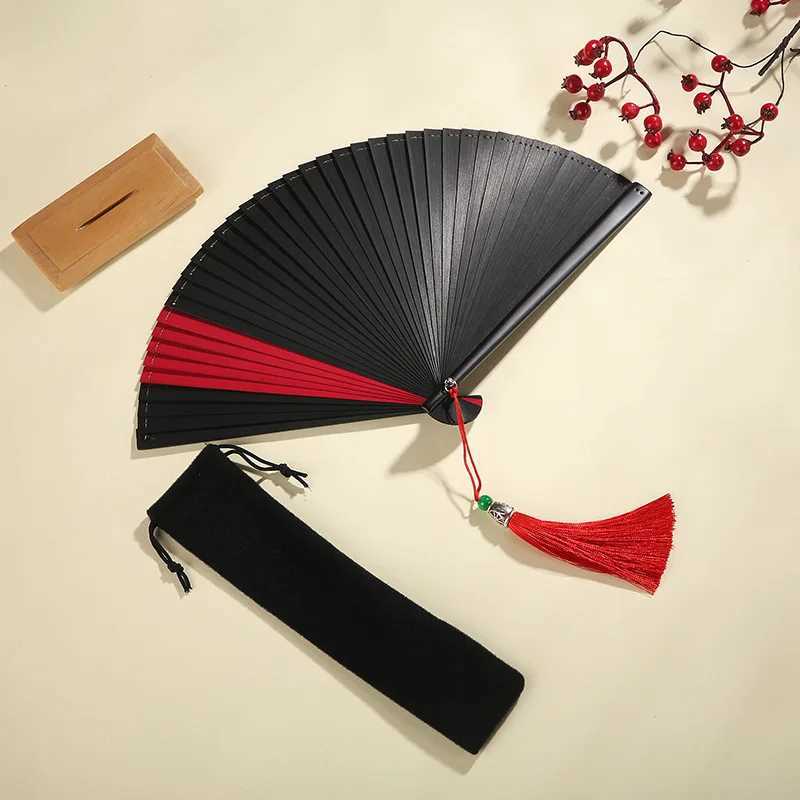 Produtos de estilo chinês estilo estilo chinês Fã preto dobrável Mini Vintage Bamboo Fan Wedding Party Favor Favories Decoração da Dança da Dança Chinesa Decoração