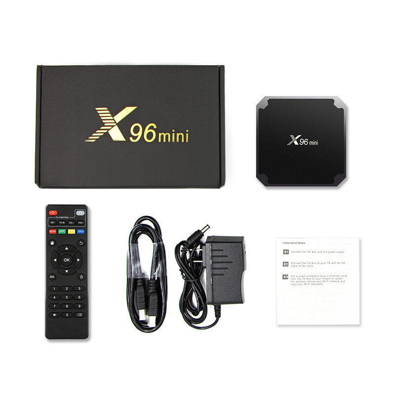 Smart TV Box x96 Mini Android 11 S905W2 Quad Core med WiFi 2.4 GHz 1G+8G/2+16G Media Player EU US UK AU Plug