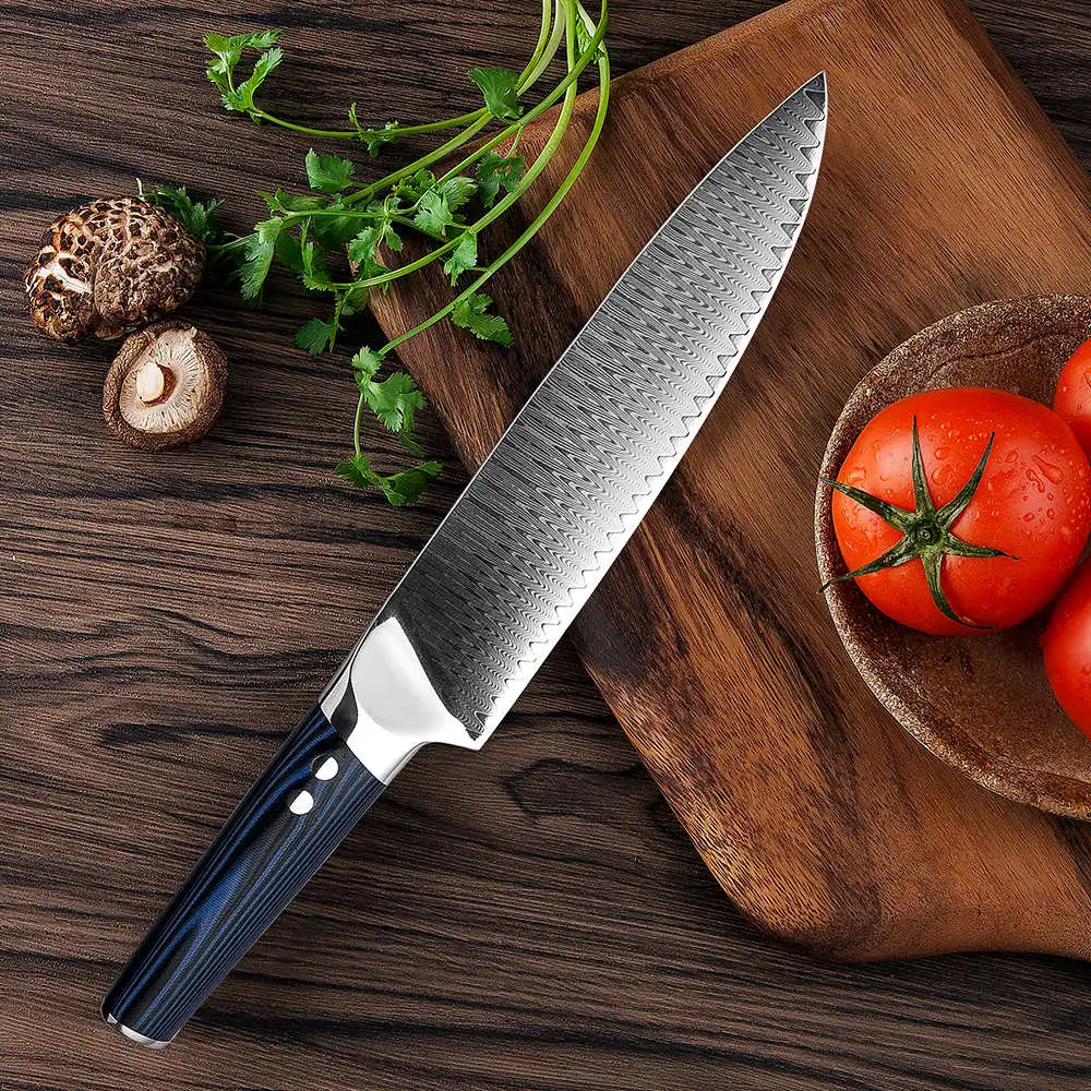 Pro Chef's Knife Japanese VG10 Damascus Steel Kitchen Knives Super sharp Slicing Cutting Meat, Vegetable and Fish Sashimi Knife