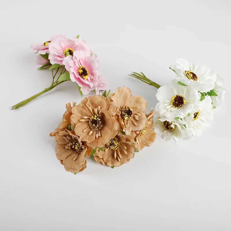 Decorative Flowers Wreaths Artificial Flowers for Wedding Decorative Flowers Wreaths Fake Cherry Blossoms Vases Home Decor Gifts Box Christmas