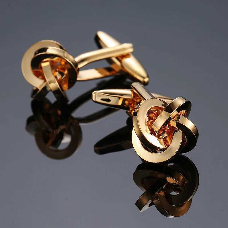 Kumbası Bağlantıları Klasik Fransız Twist Cufflinks Gold Gümüş Mavi Mor Kollin Düğmesi Erkek Kufflints Business Jewelry Q240508