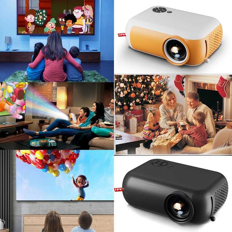 Projektörler A10 Mini Projektör LED Home Scenice 3D Video Projektör Medya Oyuncusu Çocuk Sinema Hediyesi Uyumlu USB Akıllı TV Kutusu 1080P HD Film J240509