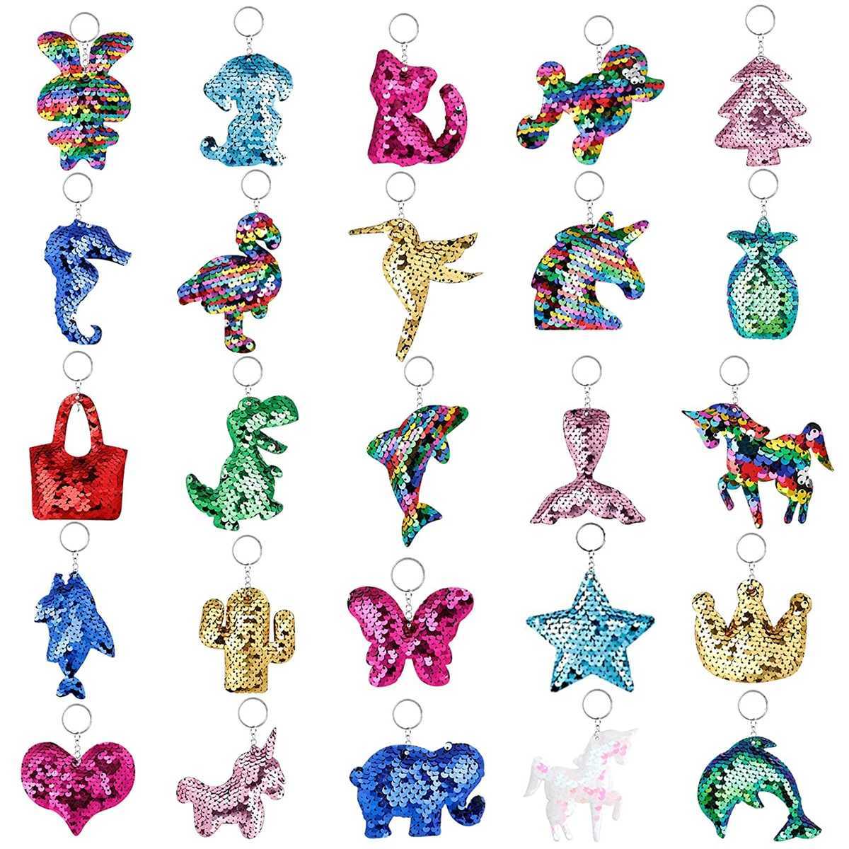 Keychains Lanyards of flip sequin series keychains fashionable dress accessories pendants childrens parties Hecomingom gifts J240509