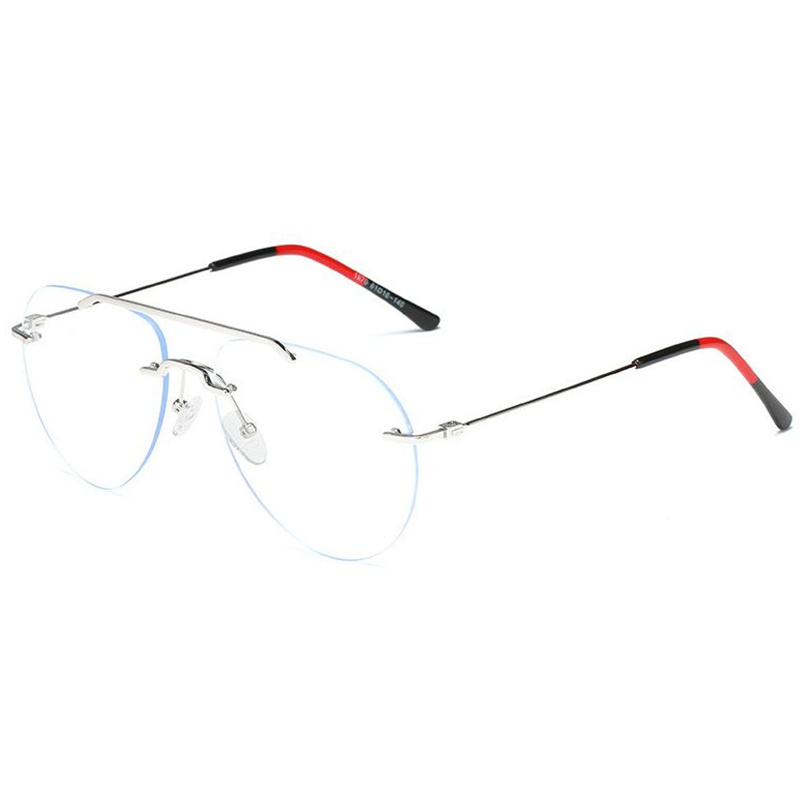 Mode euro-am bigrim anti-bluelight plano unisexe desig hommes gros pilotes de lunettes sans bordure