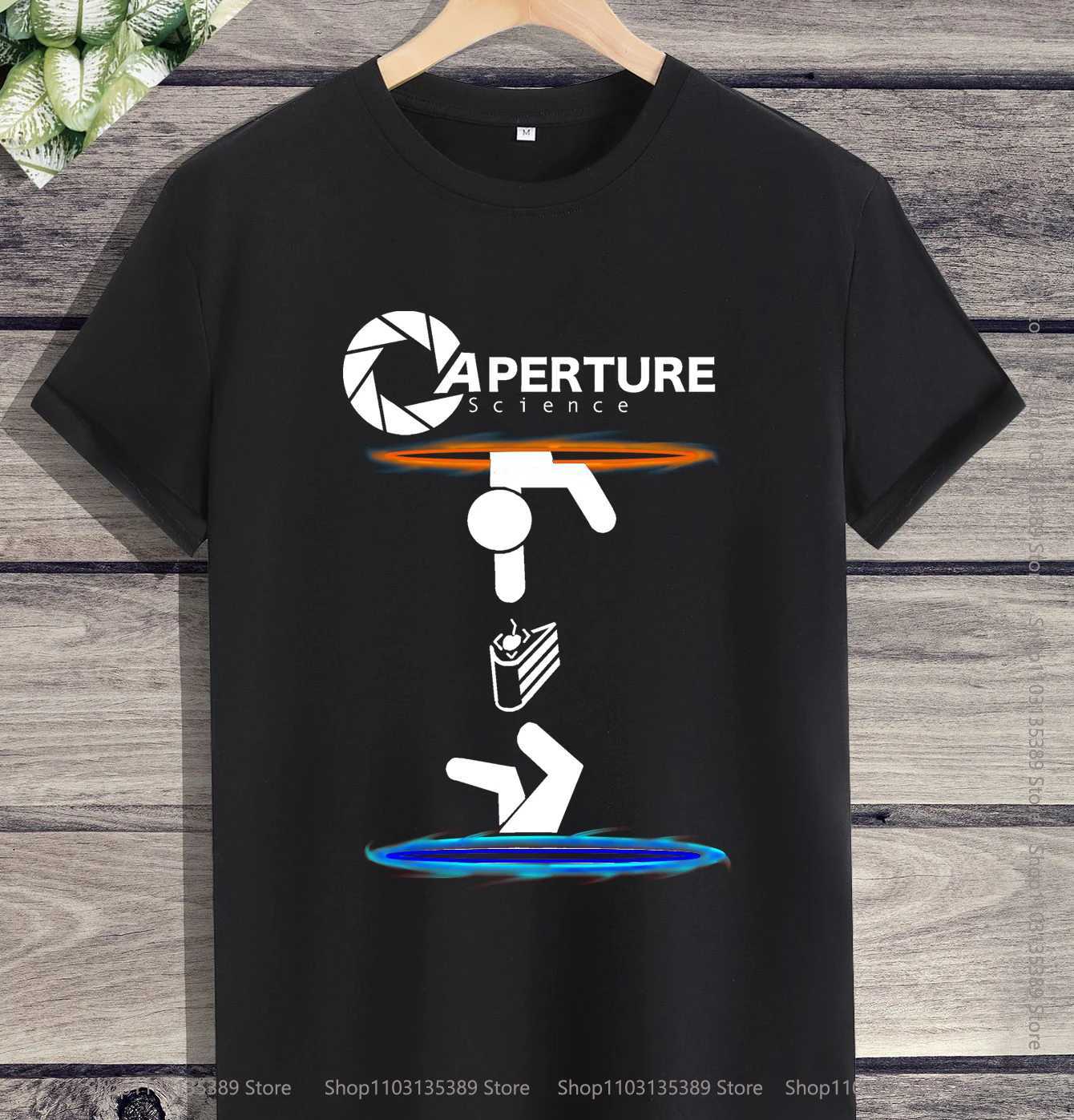 T-shirty męskie pół życia 2 Aperture Science Game Cotton Unisex T-shirt Hot Fashion Travel T-Shirt Męskie ubranie męskie HARAJUKU D240509