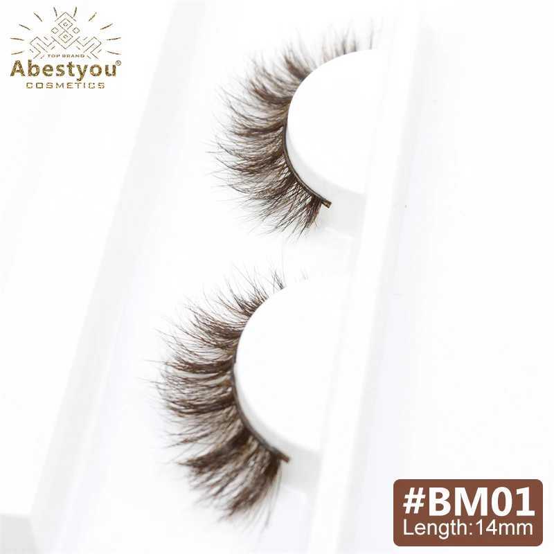 Faux cils Abetyou 5d True Sable Brown Natural Short Coels Band transparent Réutilisable Wispy Eyelash Extender for Womens Makeup D240508