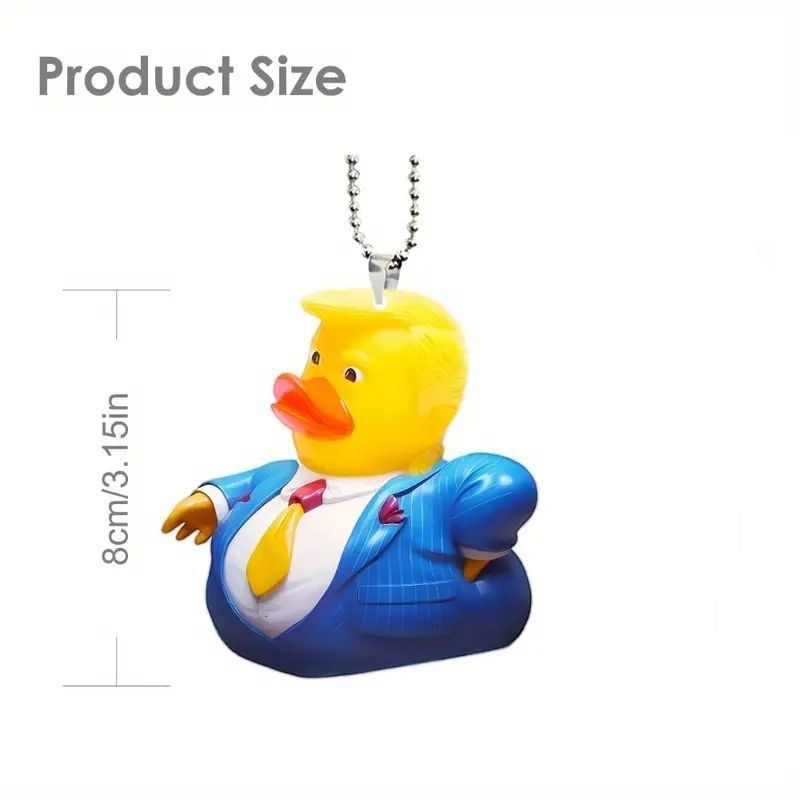 Trump Ducks Pendant Car Rear View Merror Keychains Sac Pendentifs 2d Flat acrylique Trump Hanging Ornements Party Faven Q982