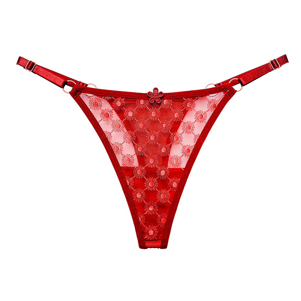 Calcinha de preço baixo, design florais transparente Florefly Butterfly Women Women Triângulo G-String calça curta