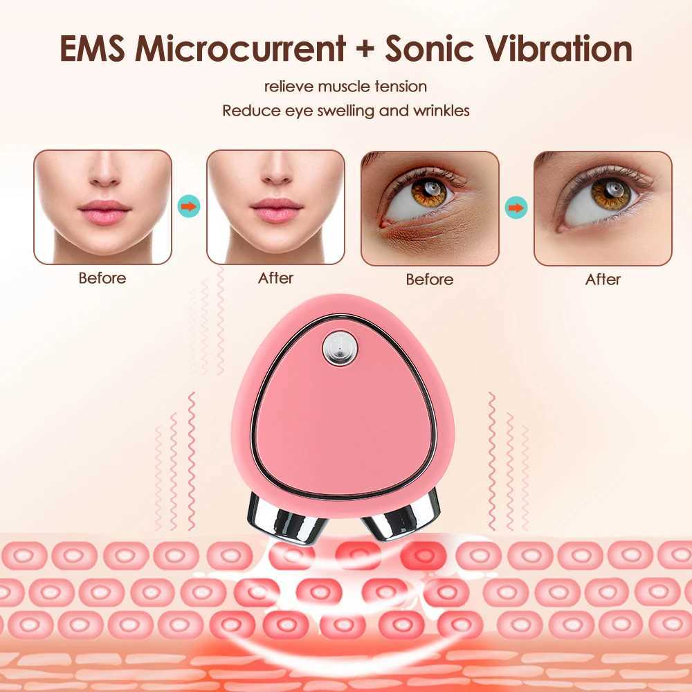 Home Beauty Instrument Portable EMS FACIAL Micro Current Beauty Instrument pour utiliser un masseur à double rouleau pour améliorer la perte de poids et réduire l'œdème Q240508