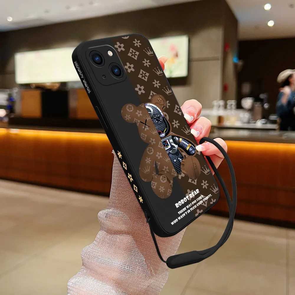 Caisses de téléphone portable Jobot Robot Bear Phone Case adapté à Samsung Galaxy S24 S23 S22 S21 S20 Ultra plus Fe S10 S10E Note 20 Ultra 10 9 plus couvertures J240509