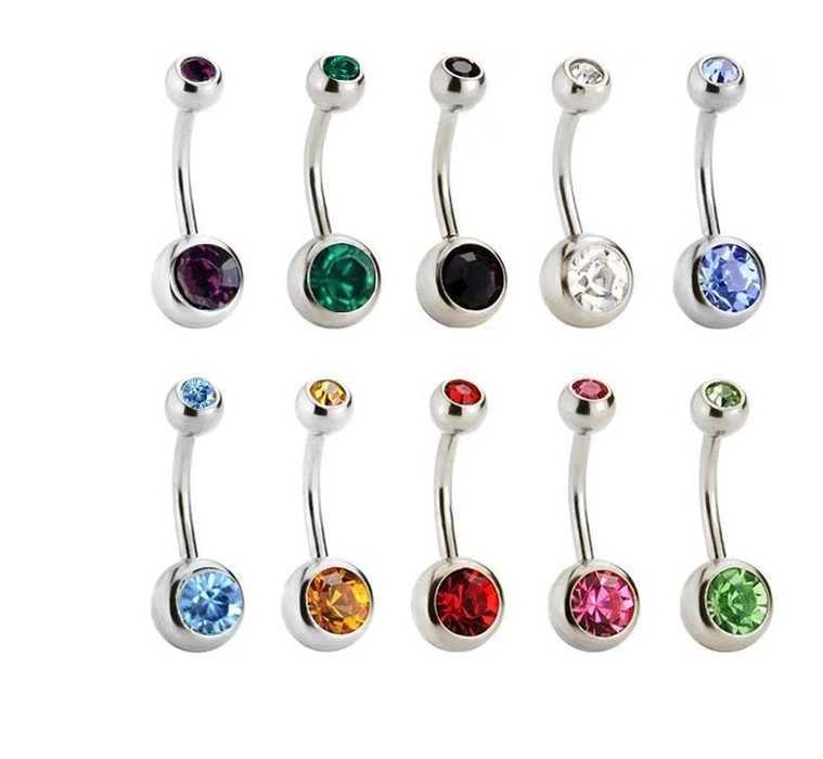 Navelringe 5/10/20 Stück Zirkon 14g Bauch Piercing Los Chirurgischer Stahl Kristall Bauchknopf Ringstangenstange Piercing Set Mix Piercings Ombligo D240509