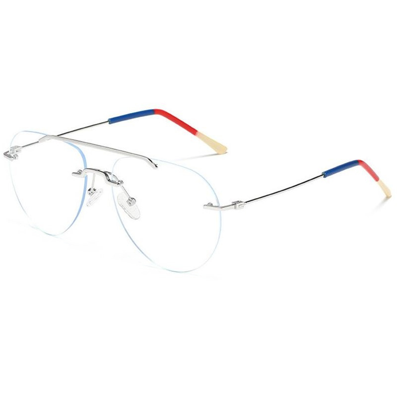 Mode euro-am bigrim anti-bluelight plano unisexe desig hommes gros pilotes de lunettes sans bordure