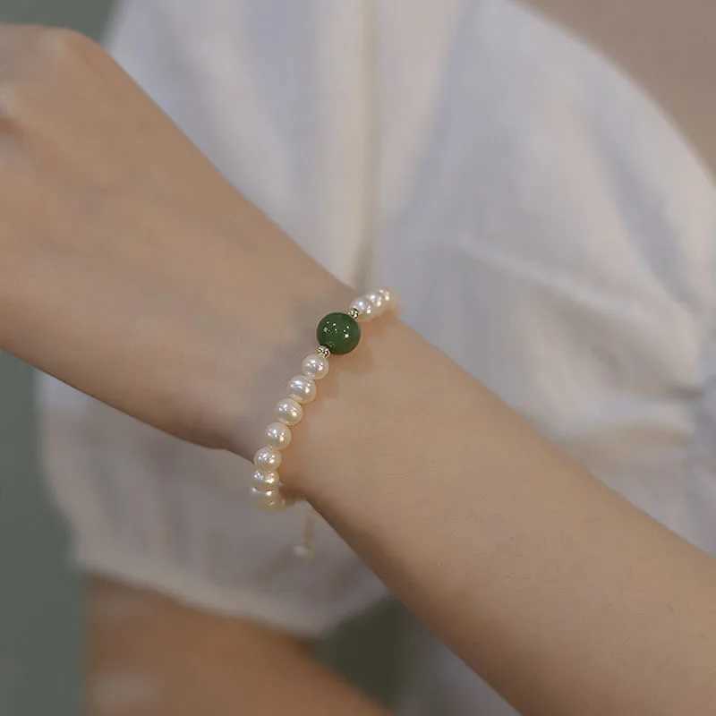 Bracelets de mariage Qingdai Green Transport Perle Élasticité Imitation Réglable Bracelets Bracelets pour femmes Bijoux à la mode de mariage Pulseiras