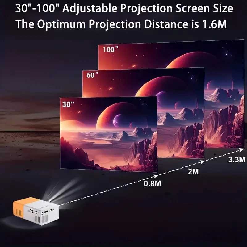 Projecteurs YG300 Projecteur mobile Portable Chambre Home Theatre Projecteur Plays 1080p Video Cable Connection Conneries de vacances J240509