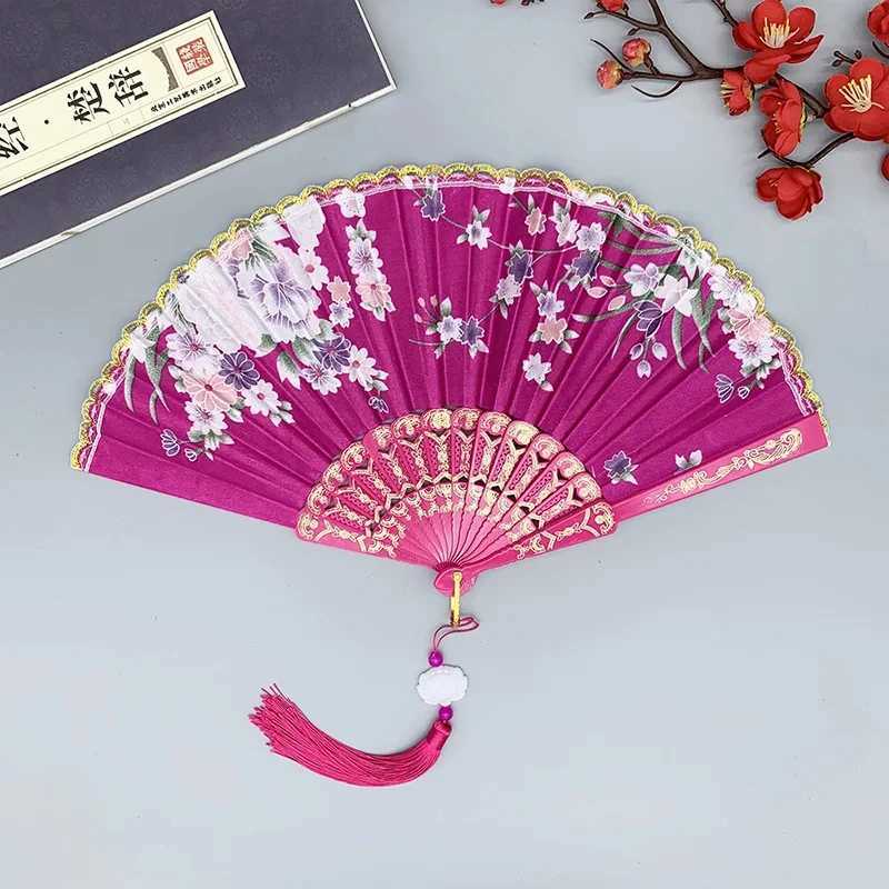 Produkte im chinesischen Stil Seidentuch Gold Edge Fans chinesischer traditioneller Tanzfan Chinesischer Fan Customized Handmade Folding Fan Decorative Fan
