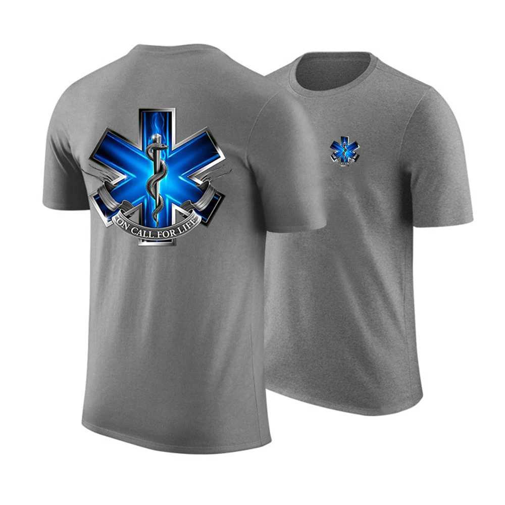 T-shirts masculins EMT Ambulance d'urgence pour hommes Summer Classic Couleur solide T-shirt mode imprimé simple ordinaire à manches courtes D240509