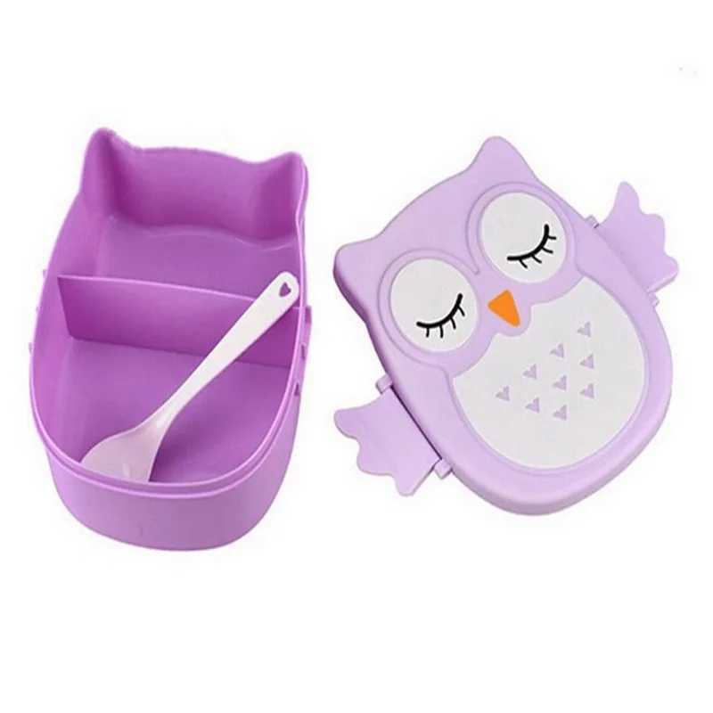 Lunch Boxes Bags Microwave Cartoon Owl Lunch Box Food Storage Container Children Kids School Office Portable Bento Box