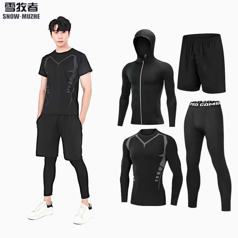 Herren Trailsuits Sports Kleidung Fitnessstudio Fitness Track and Field Clothing Mens Laufen Sets komprimierte Basketball Unterwäsche engunabhängige Sportbekleidung Dry Fitnes