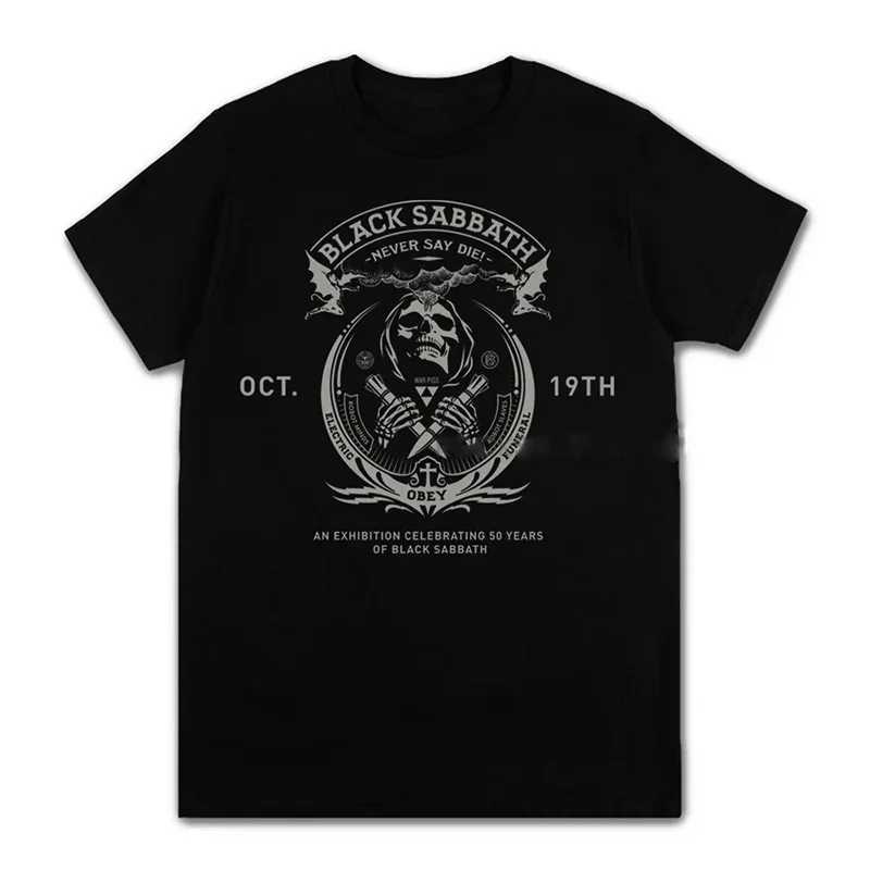 Camisetas masculinas 2024 Summer Cotton Cotton Metal Rock Band camise