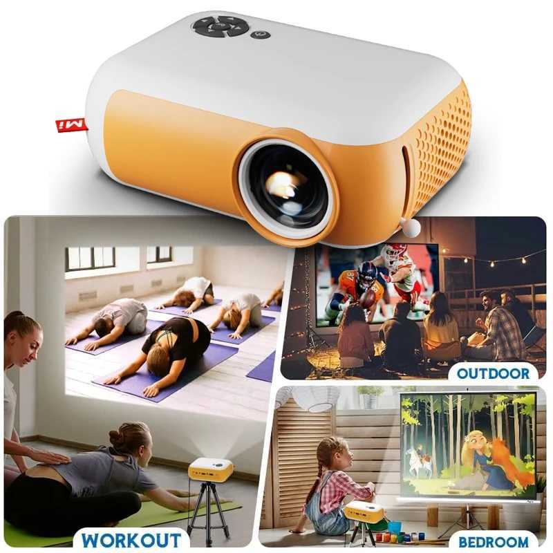 Projektörler A10 Mini Projektör LED Home Scenice 3D Video Projektör Medya Oyuncusu Çocuk Sinema Hediyesi Uyumlu USB Akıllı TV Kutusu 1080P HD Film J240509