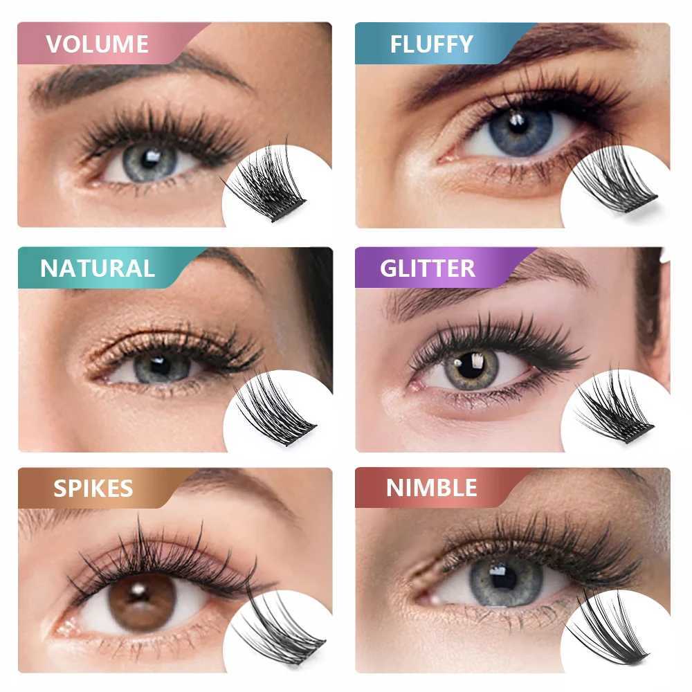 Falsche Wimpern Yuanzhijie Großhandel Weiche Ribbon Segmentierte falsche Gurt Wimpern DIY Personal Cluster Wimpern Erweiterung Künstliche Zobel Wimpern D240508