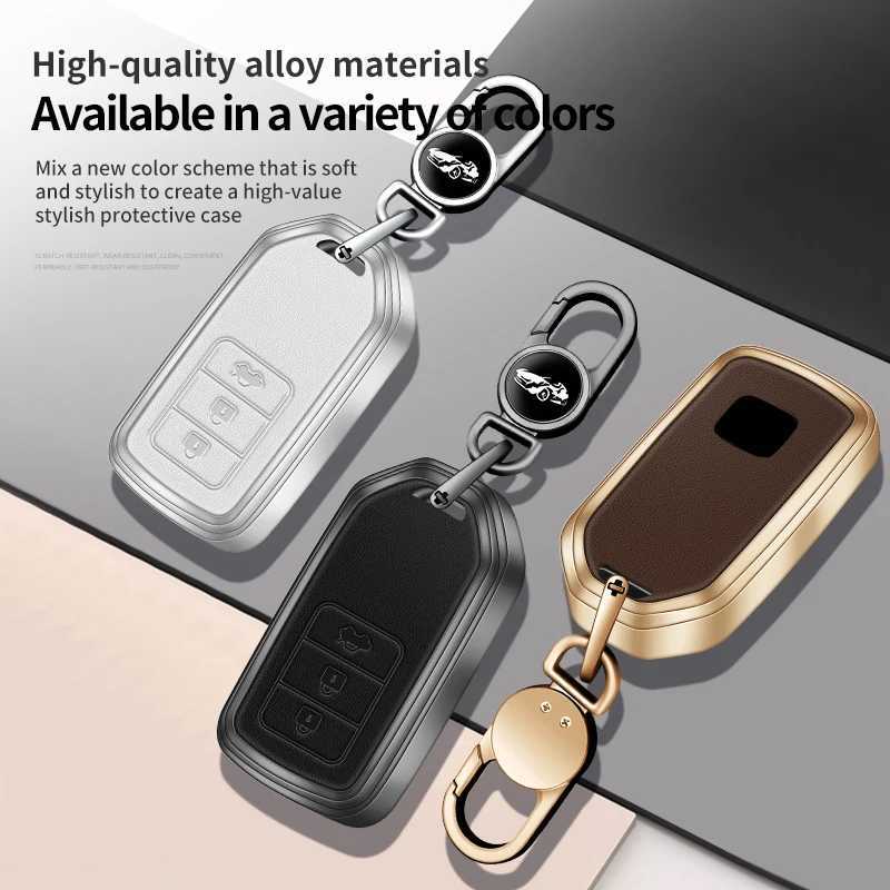 Car Key Key Zinc Alloy + Leather Car clés à distance de voiture Shell Shell FOB pour Honda Grace Accord IX 2015 2017 2018 2018 2019 3 Boutons Accessoires clés T240509