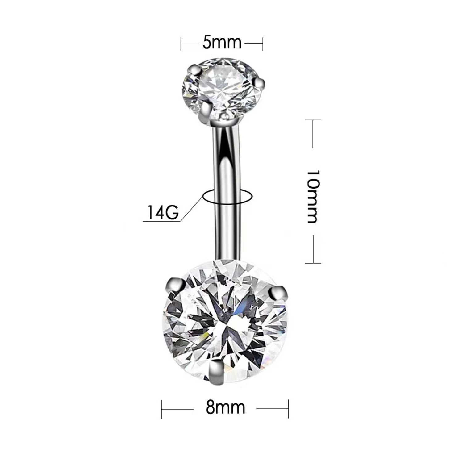 Anneaux de nombril 316l en acier chirurgical bouton de ventre de ventre cristal perçant nombril perçage boucle oreille perçage bijoux de corps sexy ombligo d240509