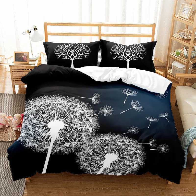 Beddengoed sets Japanse down dekbedovertrek bloeiende kersenbloesembomen kersenbloesems lente bloemen polyester beddengoed full -size/extra grote j240507