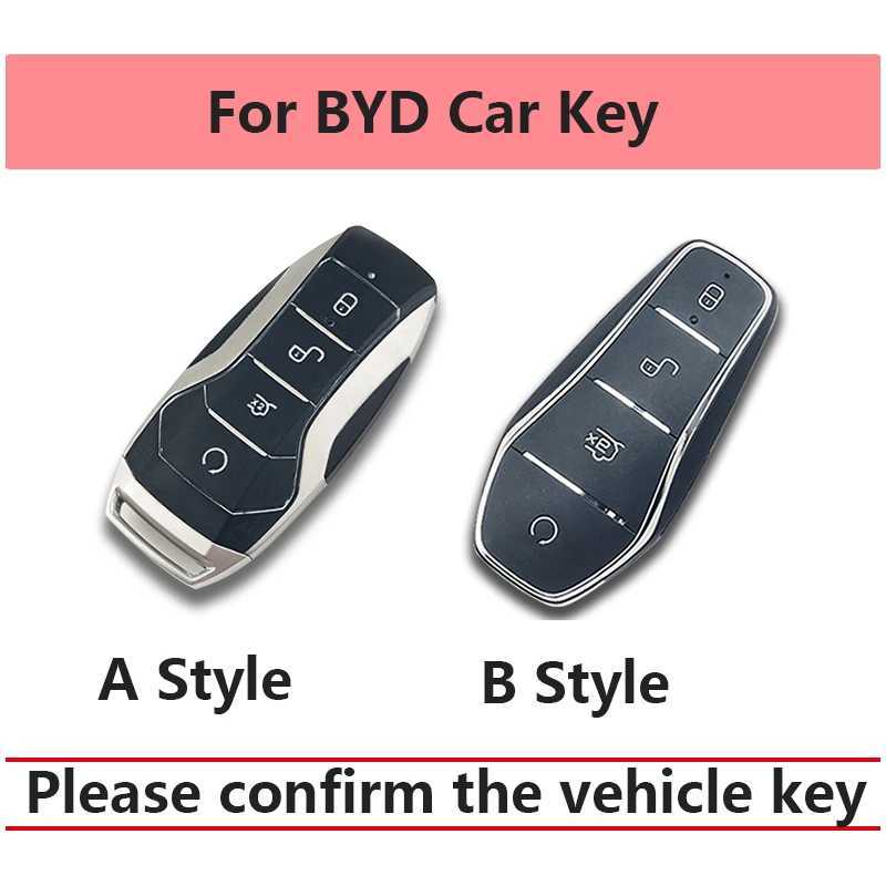 Clé de voiture TPU TPU Remote clés de couverture de clés de clés pour BYD Song Tang Han Plus Atto Qin 3 EV DM 2018-2022 Holder Keychain Car Accessoires T240509