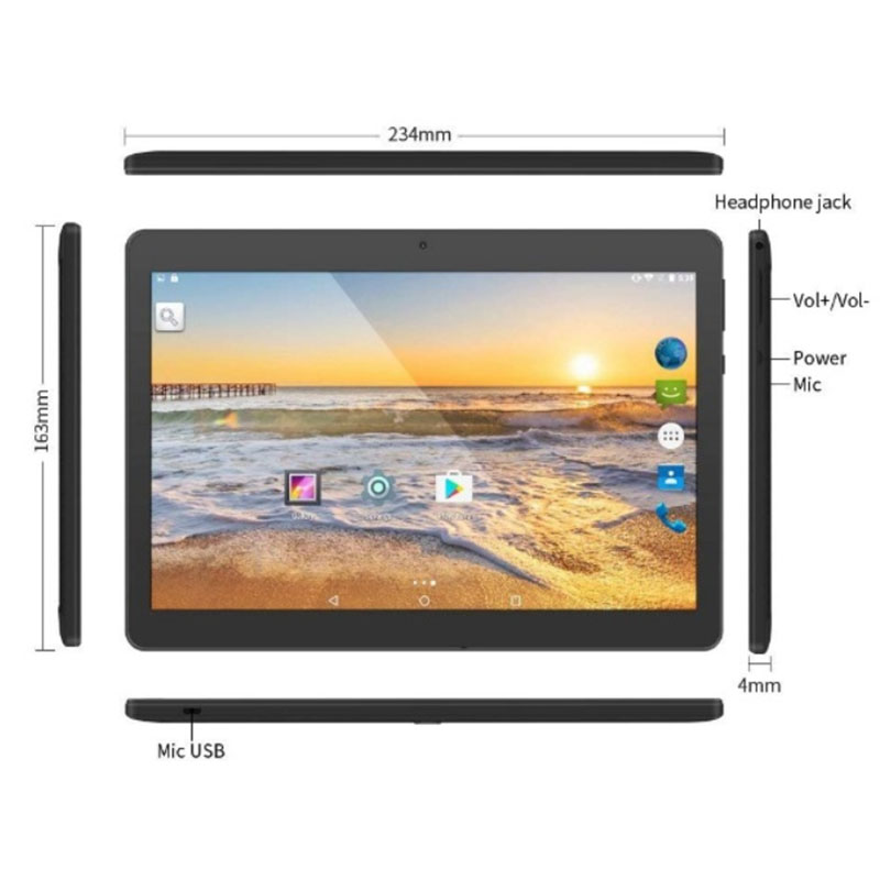 10.1 Inch 2024 New Tablet Android10, 4G+128GB Global Tablette 4G Phone Call Dual SIM Card Octa Core WIFI Google Play Tablets For Laptop