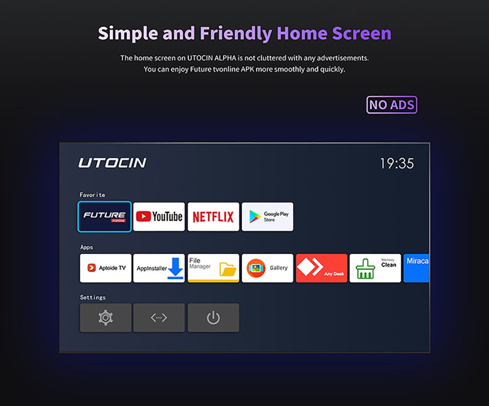 2024 Utocin Alpha Future TVONLINE Box S905W2 5g Wifi 2GB 16GB android 11 TV Box Utocin Alpha 4K smart Media Streamer-Box