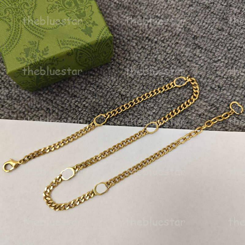 Gold Designer Necklace Jewelry Fashion Necklace Gift Mens Long Letter Chains Necklaces For Men Women Golden Chain Jewlery Party G238054C-6