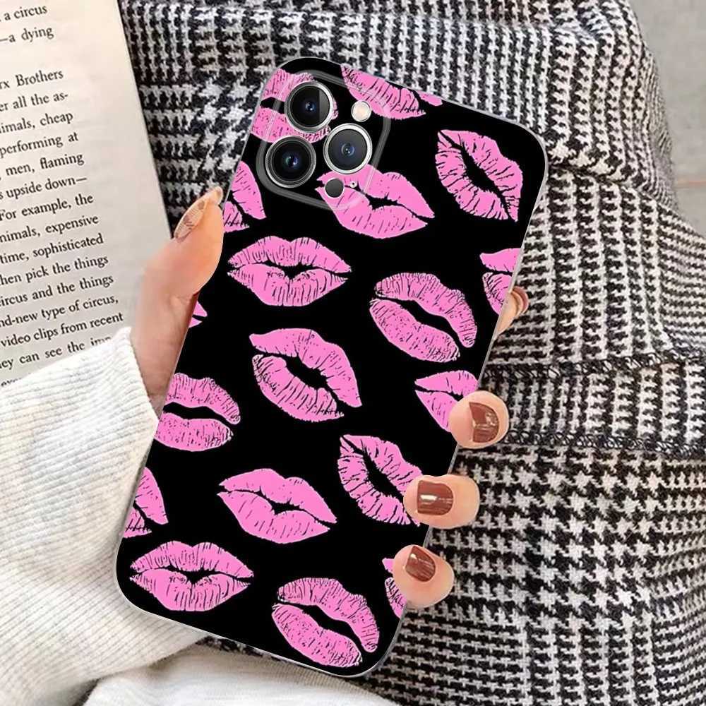 Handyfälle sexy Mädchen Red Lip Kiss iPhone Hülle 15 8 7 6 6s plus x se 2020 xr xs 14 11 13 Mini Pro Max Hülle J240509