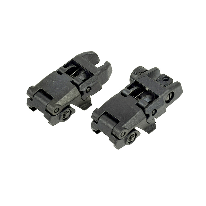 Tactical Compact Flip Sight 전면 및 후면 시력 설정 빠른 전환 접이식 설계된 사냥 소총 광학 Fit Picatinny Rail