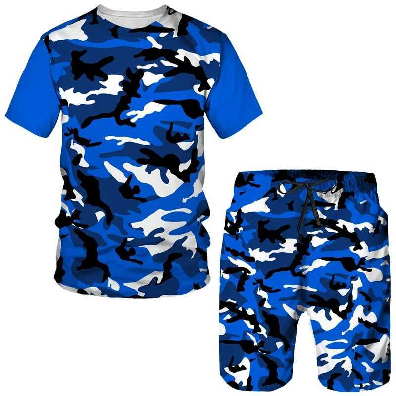 Shorts da uomo Summer Shorts Summer Shorts Sumen Shorts Due abiti da binario e campo da campo abbigliamento sportivo casual mimetizzati 3D Y240508