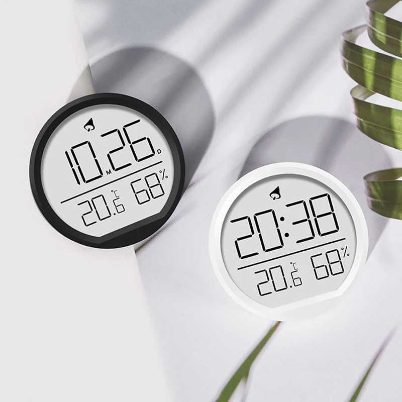 Relojes de pared Cambio de pared ultra delgada LCD Temperatura digital de pantalla grande y humedad Alarma simple Diseño magnético Decoración de escritorio Q240509