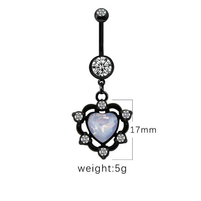 Navelringar svart magen ringer gotisk mag piercing smycken surgcial stål månnavel ringar kropp smycken d240509