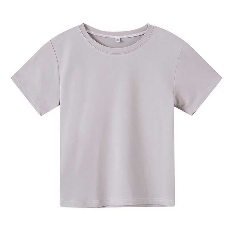 T-Shirts Jungen und Mädchen atmungsaktives T-Shirt Kurzärmel 2-12 Jahre alte Kinder Casual Solid Runde Hals Neue Inventargeschenk Topl2405