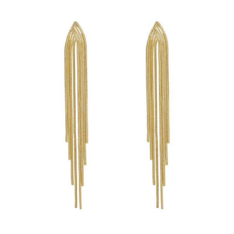 Chandelier enracineur Vintage Gold Color Bar Long Thread Tassel Drop Orees Boucles pour femmes Géométrique Géométrique Corée Oreille NOUVEAU MIEUX DE MODE DE MODE