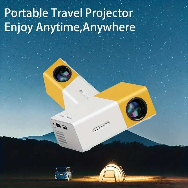 Projectors YG300 Entertainment Mini Projector compatible with USB HD SD plugin can connect to indoor and outdoor built-in speakers J240509