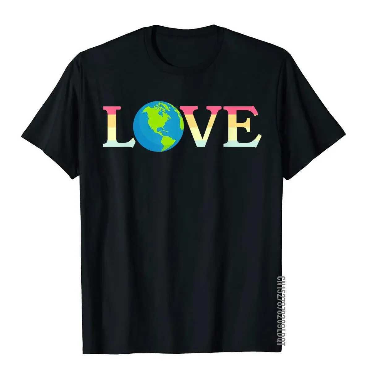 Herren T-Shirts Love Earth Day T-Shirt Mode Custom Cotton Herren Top bedrucktes Shirt Fashion T-Shirt Y240509