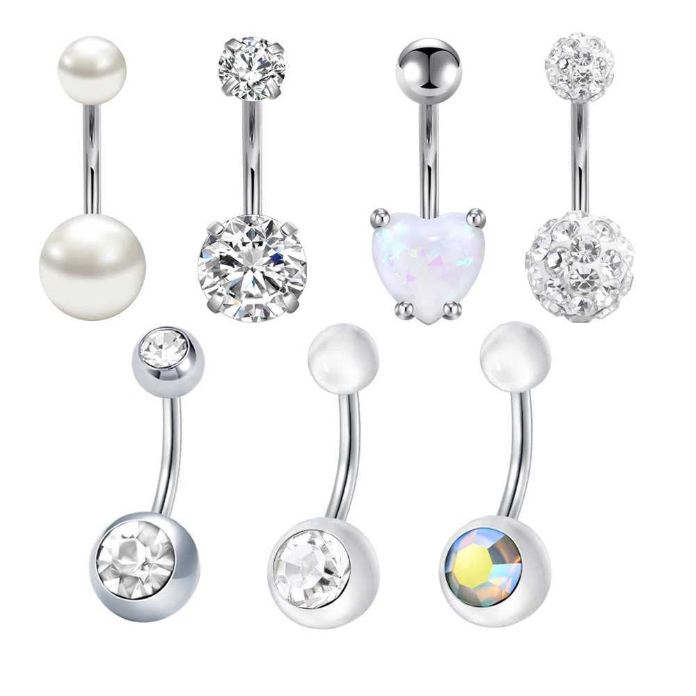 Navel Rings 4/5/Belly Rings 14G Navel Piercing Bulk Sexy Belly Ring Set Belly Button Ring Piercing Ombligo Valentines Day Jewelry Gift d240509