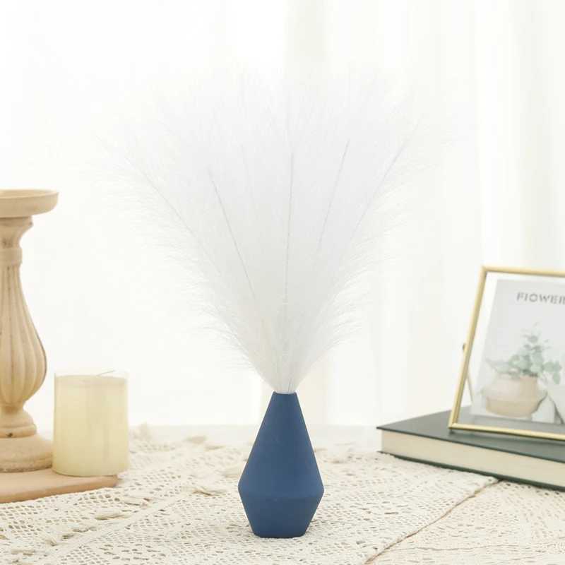 Decoratieve bloemen kransen Tentity Pampas Grass Artificial Flowers Bouquet voor thuisbasis Kerstmis vaas Decor Diy Party Slaapkamer Fake Reed Plants