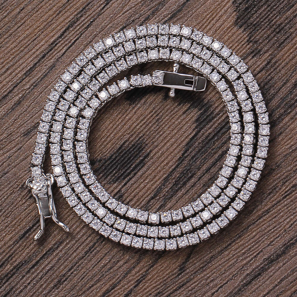 Brass 6/7/8/16/18/20 pouces Collier de tennis Bracelet Pave Full Shiny 2 mm Bijoux de chaîne de cou zircon pour femmes