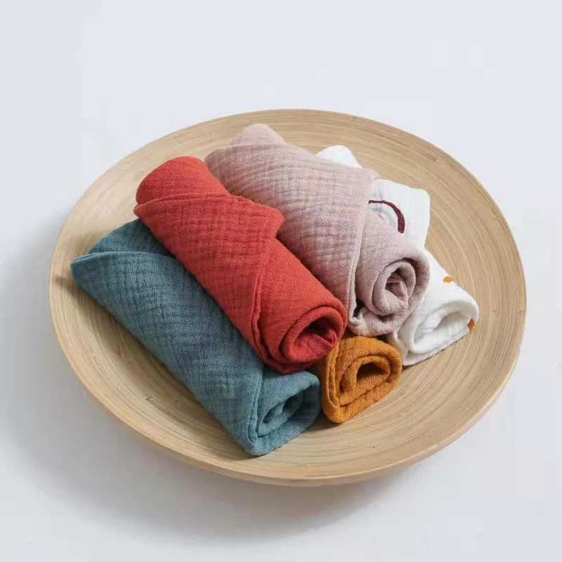 Serviettes robes baby-toilettes 5 paquet de mousseline naturelle en mousseline coton nouveau-né les serviettes de visage 12x12 pouces