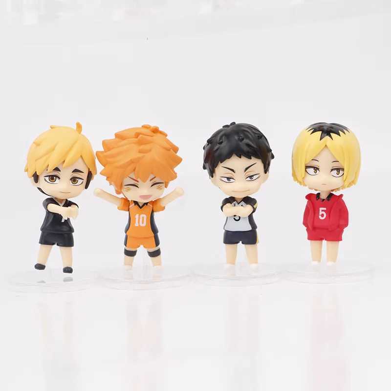 Figuras de brinquedo de ação haikyuus figura brinquedos q versão kenma kozume shoyo hinata kotaru bokuto yu nishinoya vôlei modelo bonecas t240506