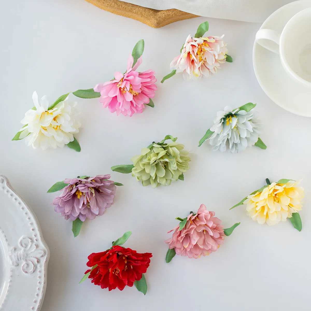 Decorative Flowers Wreaths Silk Artificial Flowers chrysanthemum Hot sales Christmas Wedding Bridal Bouquet Wreath Home Garden party Decoration DIY Hairpin