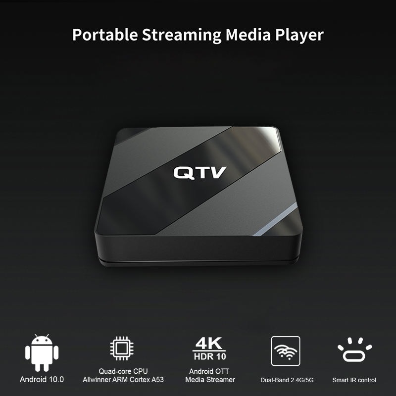 4K OTT 12M TV QTV X5 Android 10.TOP BOX MYTV Online IP TV Box H616 2 ГБ запустил 8 ГБ ROM Media Player Future TV Online